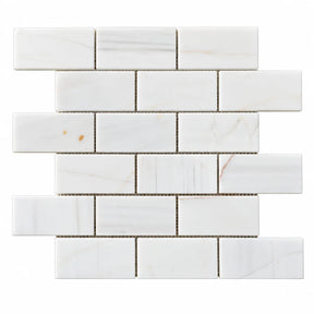 Calacatta Pearly Subway Marble Mosaic 50x100x10mm