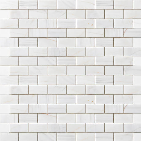 Calacatta Pearly Subway Marble Mosaic 50x100x10mm