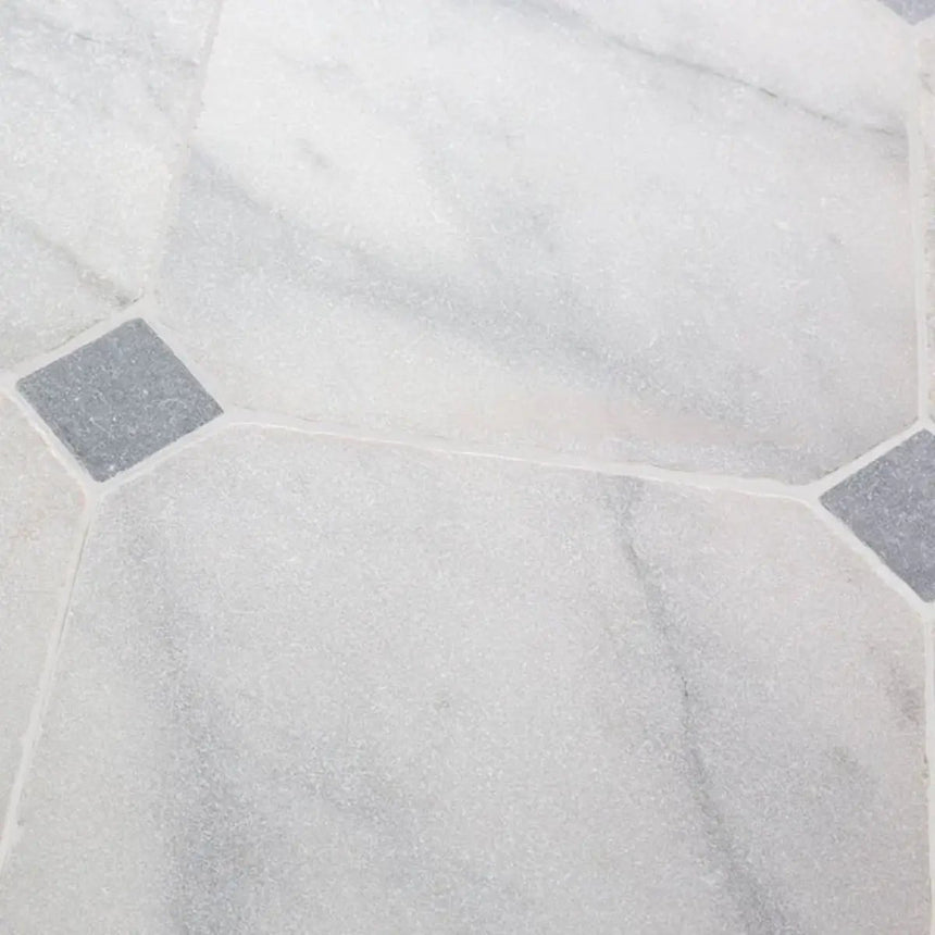Calacatta Tumbled Octagon Marble Tiles 406x406mm