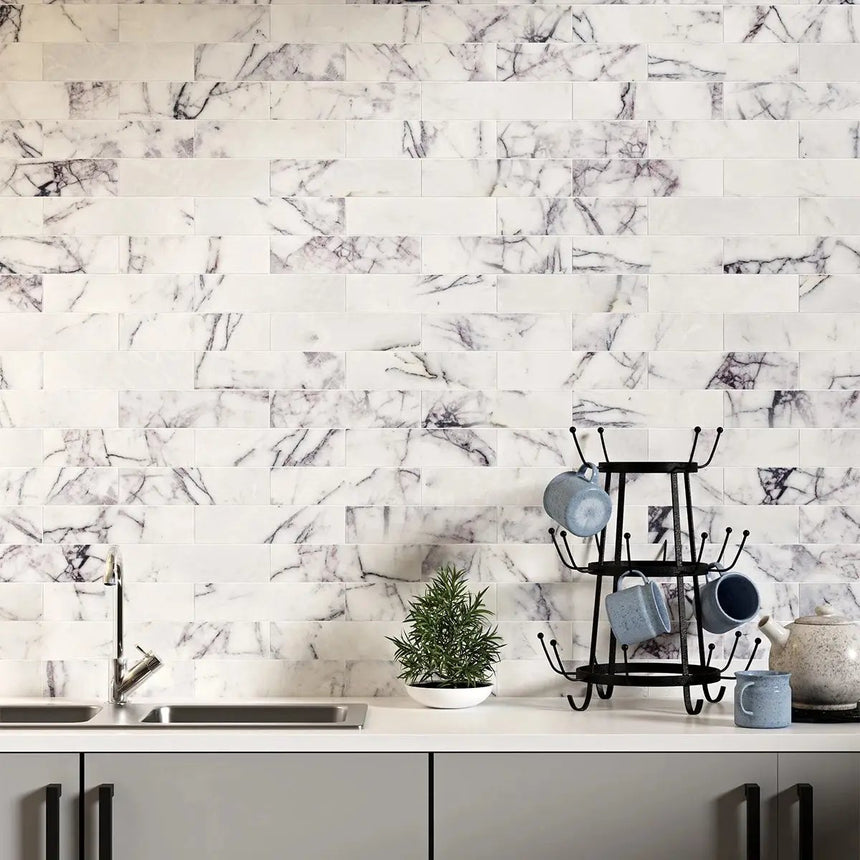 Calacatta Viola Subway Marble Tiles