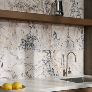 Calacatta Violetta Honed Marble Tiles 305x610x10mm