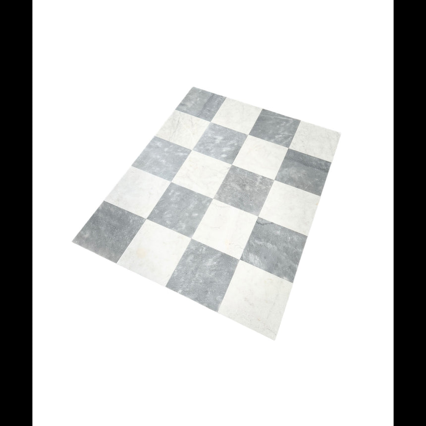 Calacatta White, Bardiglio Light Checkerboard Marble 305x305x10mm