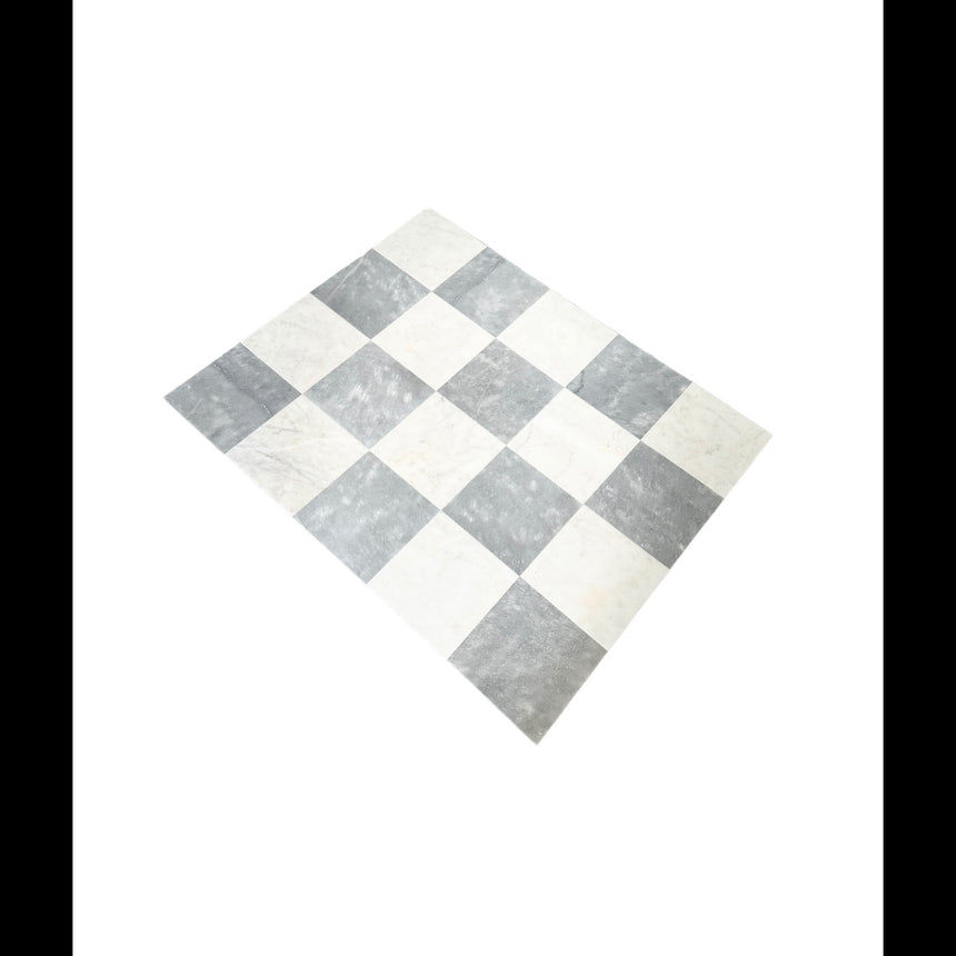 Calacatta White, Bardiglio Light Checkerboard Marble 305x305x10mm