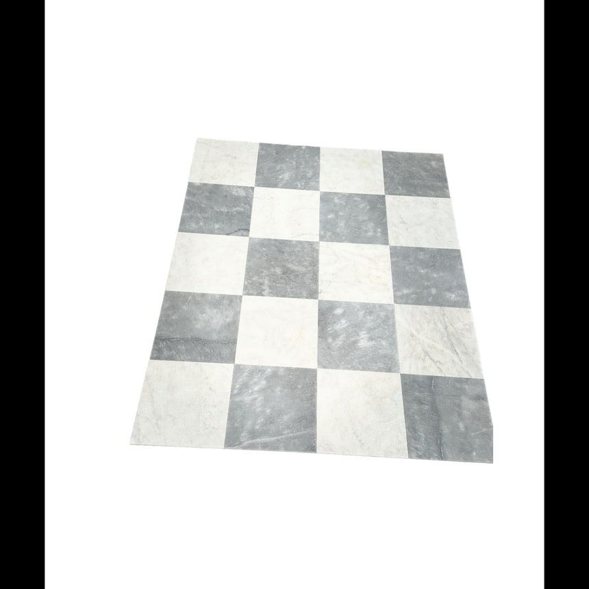 Calacatta White, Bardiglio Light Checkerboard Marble 305x305x10mm