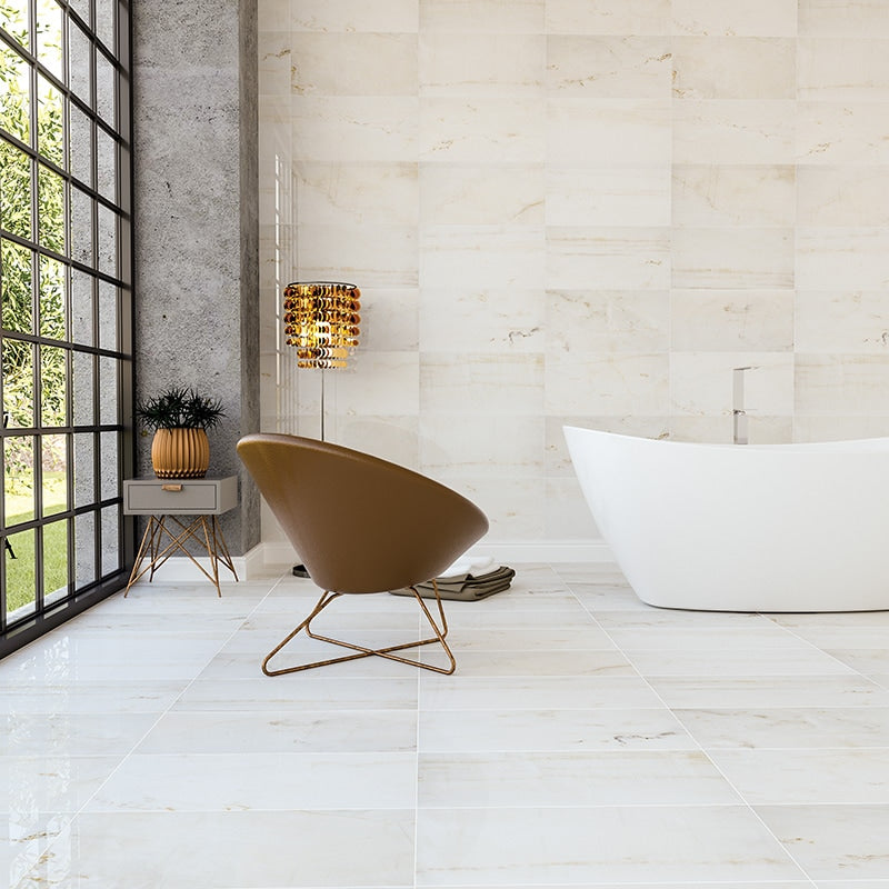 Calacatta Amber Honed Marble Tiles