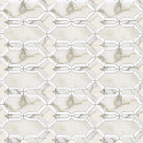 Calacatta Amber & Snow White Waterjet Marble Mosaic Tile 350 × 320 × 10 mm