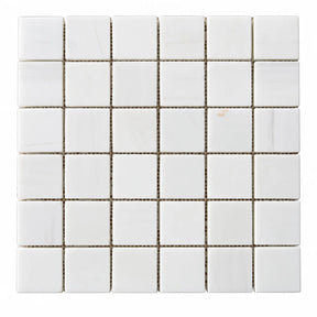 Calacatta Pearly Square Marble Mosaic 50x50x10mm