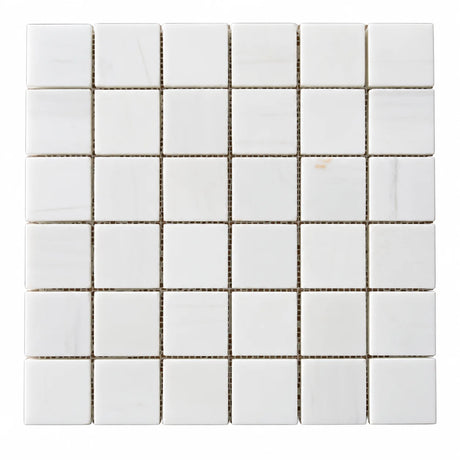 Calacatta Pearly Square Marble Mosaic 50x50x10mm