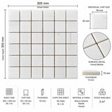 Calacatta Pearly Square Marble Mosaic 50x50x10mm