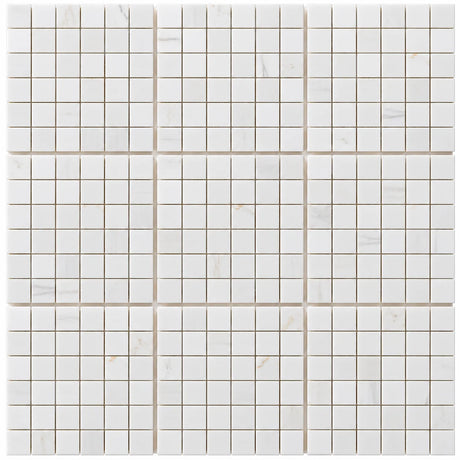 Calacatta Pearly Square Marble Mosaic 50x50x10mm