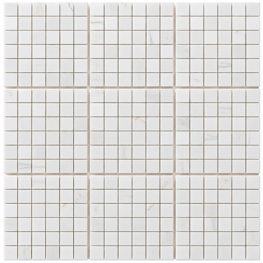 Calacatta Pearly Square Marble Mosaic 50x50x10mm