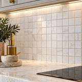 Calacatta Pearly Square Marble Mosaic 50x50x10mm