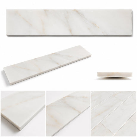 Calacatta Amber Honed Subway Marble Tile – 100 × 610 × 10 mm