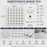 Carrara Basketweave Honed Marble Mosaic Tile