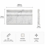 Carrara Marble Art Deco Skirting Board | 130x305x18mm