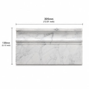 Carrara Marble Art Deco Skirting Board | 130x305x18mm