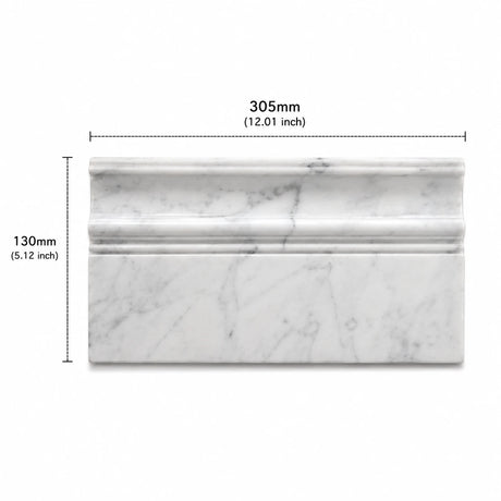 Carrara Marble Art Deco Skirting Board | 130x305x18mm