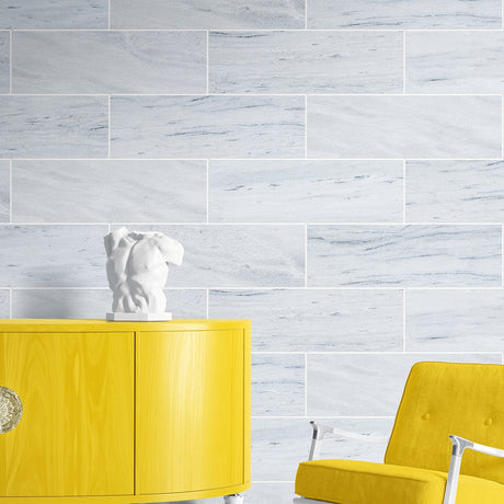 Carrara Neptune Honed White Marble Tile