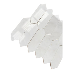 Carrara Polished Marble Picket Mosaic Tile 50×150 mm