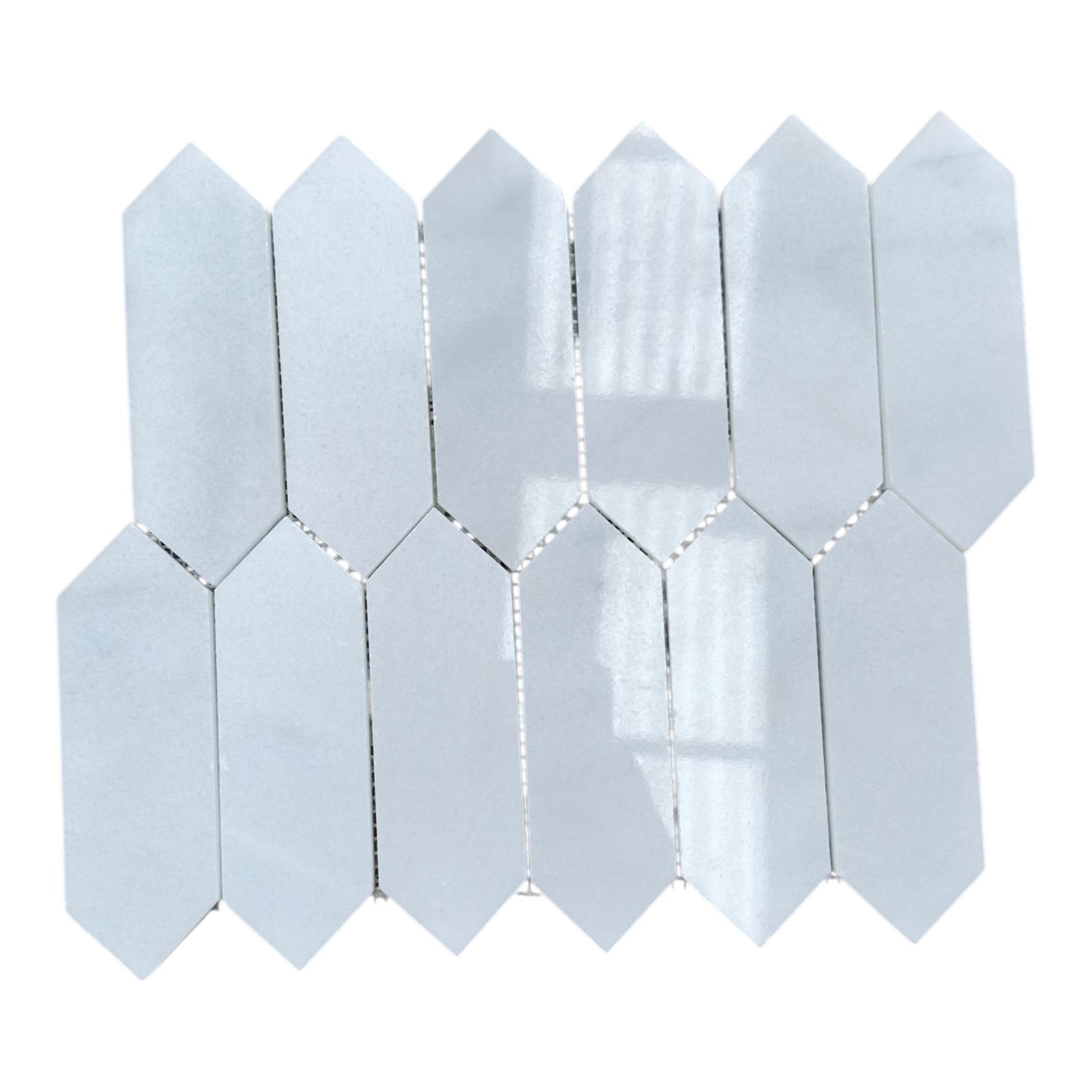 Carrara Polished Marble Picket Mosaic Tile