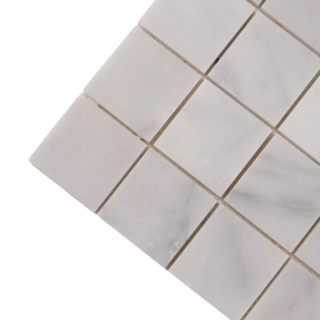 Bianco Carrara 50x50mm mosaic sheet mesh mounted