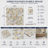 Calacatta Amber Polished Marble Mosaic Tiles – 50 × 50 × 10 mm