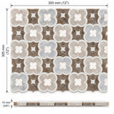 Daisy Decor Sivec, Carrara & Palisandro Marble Mosaic Tile 305 × 305 × 10 mm