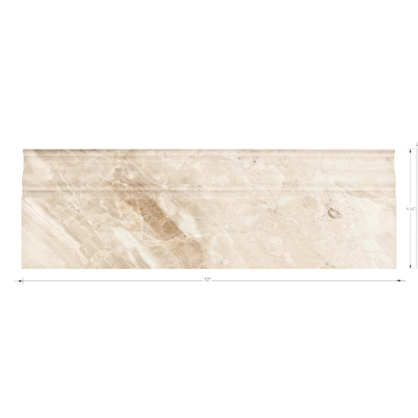 Diana Royal Marble Skirting Baseboard | 125 × 305 × 20mm
