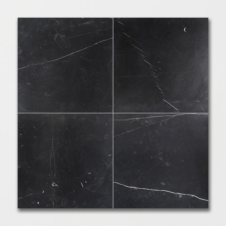 Fitz Black Marble wall tile 305×305×12 