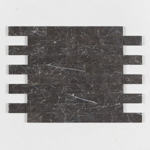 Fitz Black Honed Subway Marble Tile 