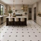 Fitz White Honed Octagon Marble Gray Dot 305x305x10mm