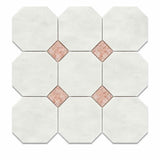 Fitz White Honed Octagon Marble Rosa Verona 305x305x10mm
