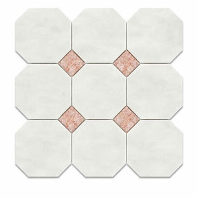 Fitz White Honed Octagon Marble Rosa Verona 305x305x10mm