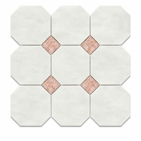 Fitz White Honed Octagon Marble Rosa Verona 305x305x10mm
