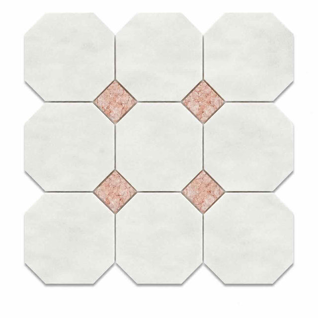 Fitz White Honed Octagon Marble Rosa Verona 305x305x10mm