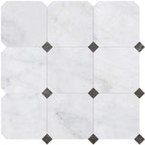 Fitz White Octagon Marble Black Dots 457x457x12mm