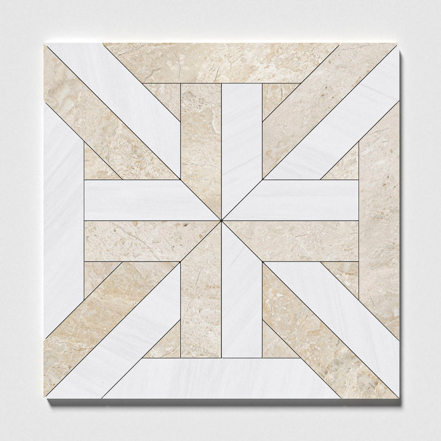 Décor à jet d'eau à motif grec Royal Bianco Sivec