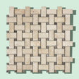 Ivory Travertine Honed Basketweave Mosaic Tile 