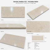 Crema Marfil Polished Marble Tiles 305x610x12mm