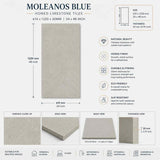 Moleanos Blue Honed Limestone Tiles 610x1220x20mm