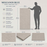 Moleanos Blue Honed Limestone Tiles 400x800x12mm