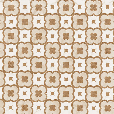 Paisley Pattern Marble Waterjet Royal Emperador Bianco Sivec Decor