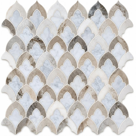 Palisandro Sophia Waterjet Marble Mosaic Tile 222 x 343 mm