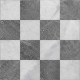 Pietra Grey & Calacatta White Checkerboard Marble Tiles 305x305mm