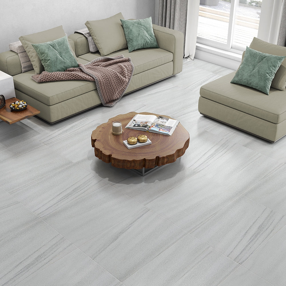 Natural stone marble tiles in cream and grey tones