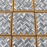 Skyline Honed Marble Herringbone Mosaic 15x50x10mm