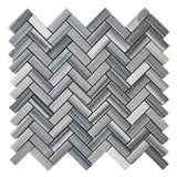 Skyline Honed Marble Herringbone Mosaic 15x50x10mm