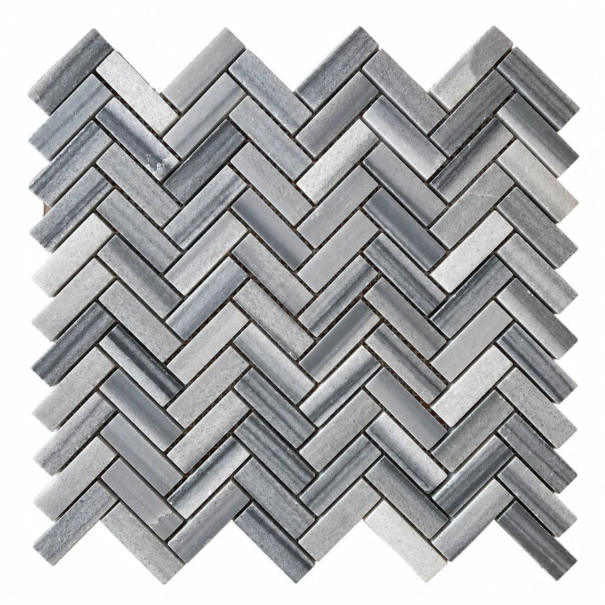 Skyline Honed Marble Herringbone Mosaic 15x50x10mm