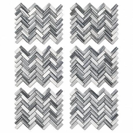 Skyline Honed Marble Herringbone Mosaic 15x50x10mm