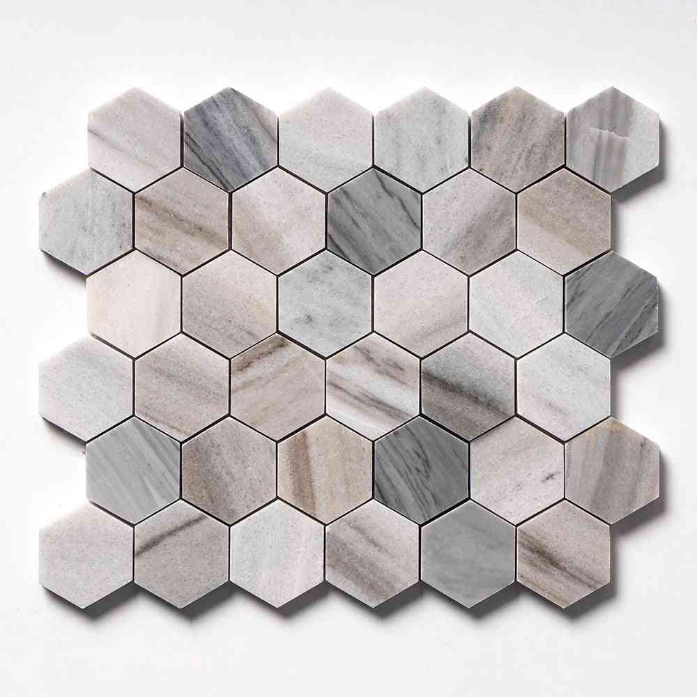 Hexagon Marble Mosaic Tiles 